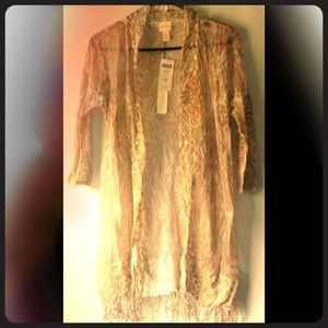 Women's Chico's 0 Tribal Fringe Kerrigan Sweater